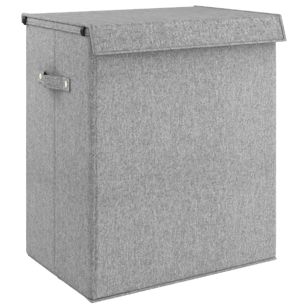 vidaXL Foldable Laundry Basket 26x34.5x59.5 cm Fabric Grey