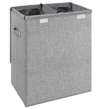 vidaXL Foldable Laundry Basket 26x34.5x59.5 cm Fabric Grey