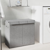 vidaXL Foldable Laundry Basket 26x34.5x59.5 cm Fabric Grey