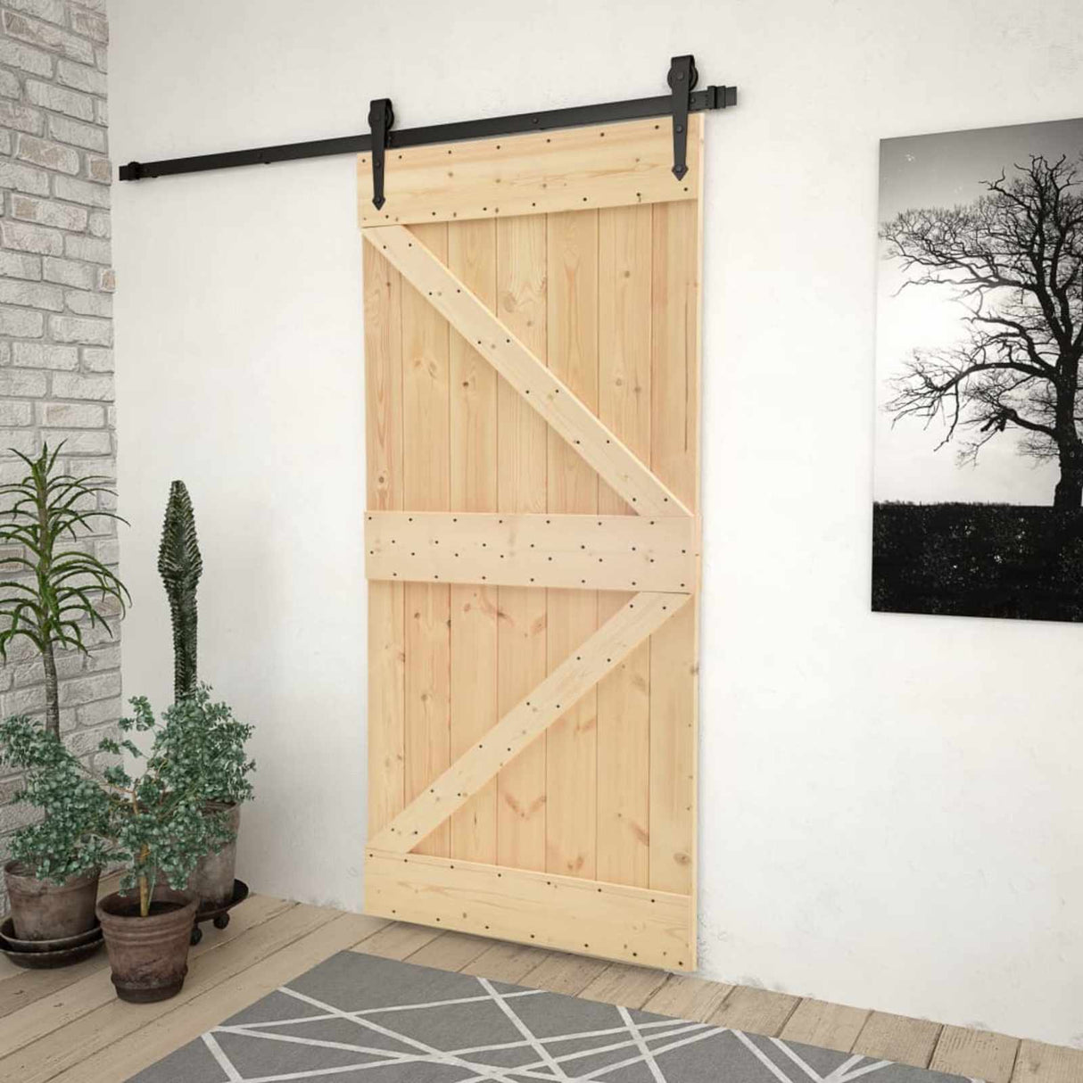 vidaXL Porte NARVIK Naturel 80 x 210 cm Pin Massif