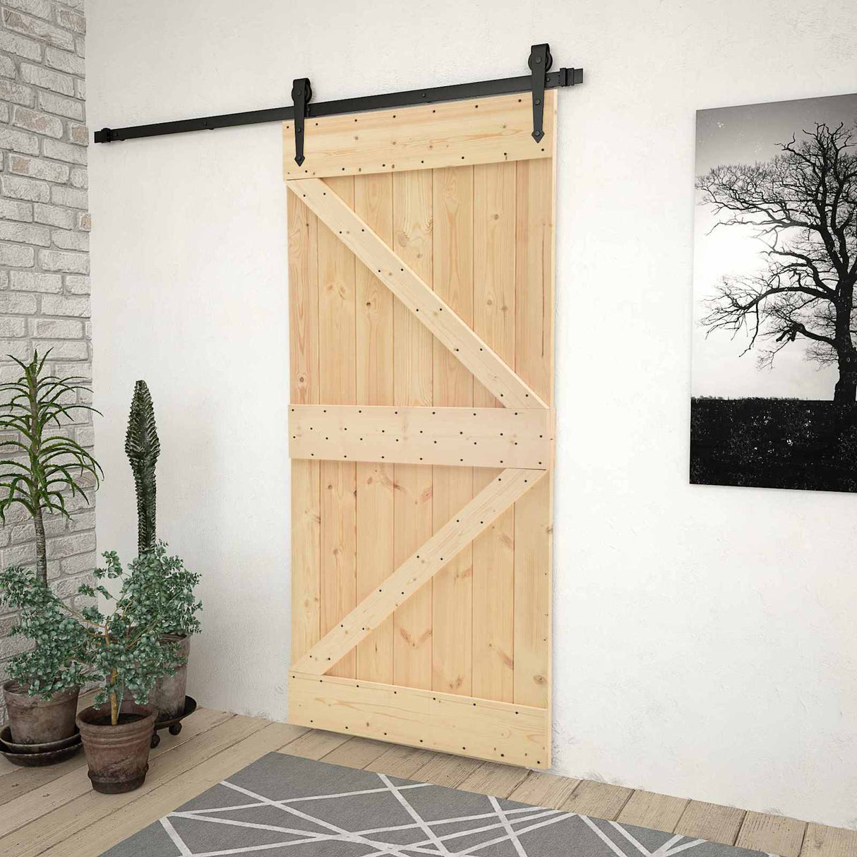 vidaXL Porte NARVIK Naturel 80 x 210 cm Pin Massif