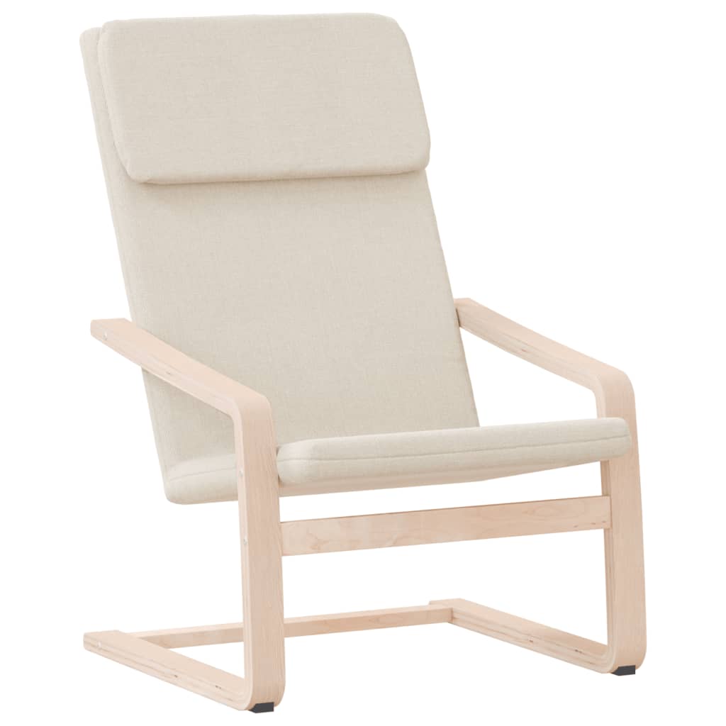 vidaXL Relaxstoel stof crèmekleurig