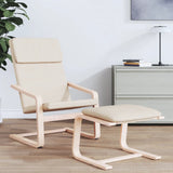 vidaXL Relaxstoel stof crèmekleurig