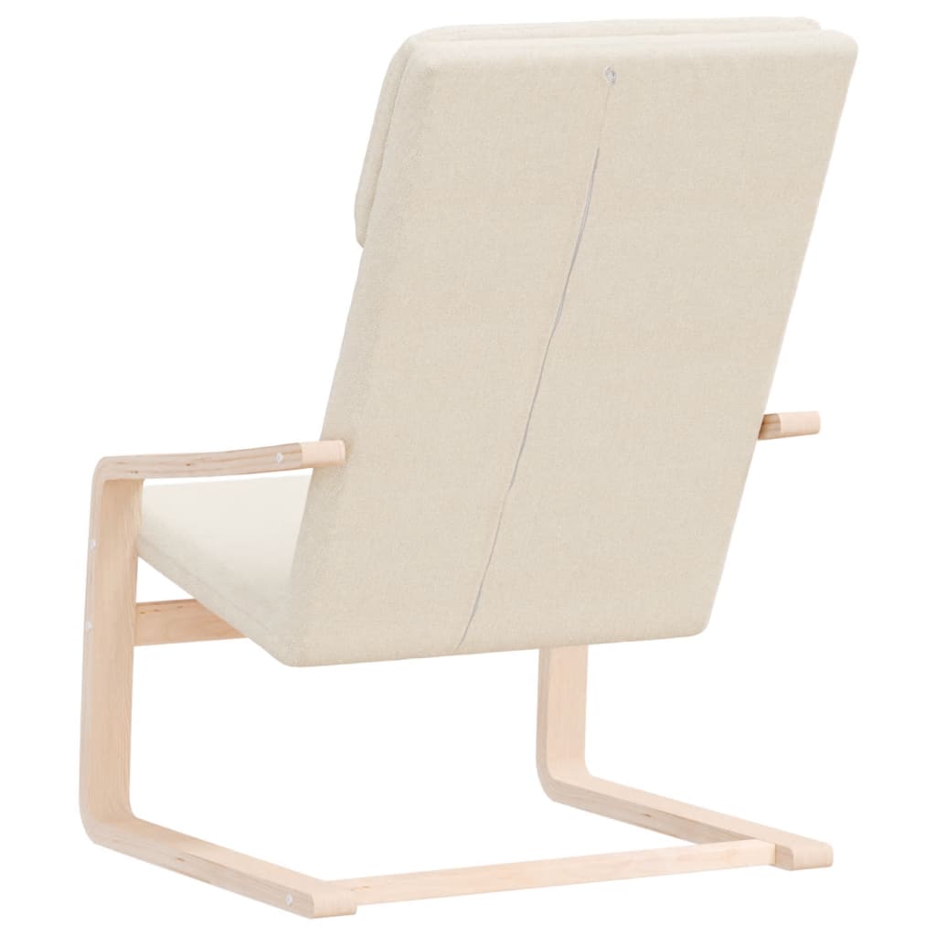vidaXL Relaxstoel stof crèmekleurig