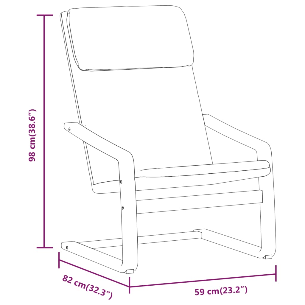 vidaXL Relaxstoel stof crèmekleurig