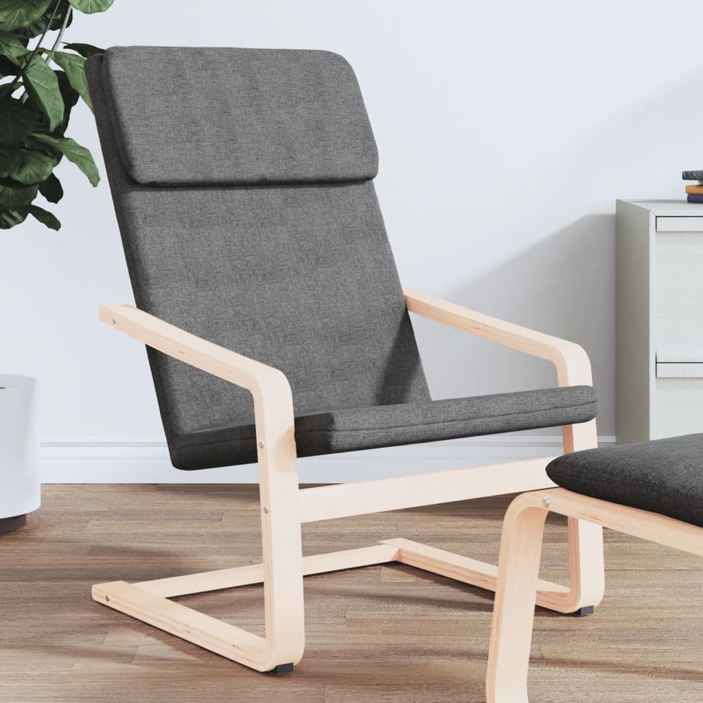 vidaXL Relaxstoel stof crèmekleurig