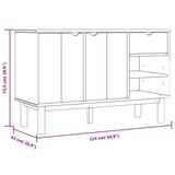 vidaXL Dressoir OTTA 114x43x73,5 cm massief grenenhout
