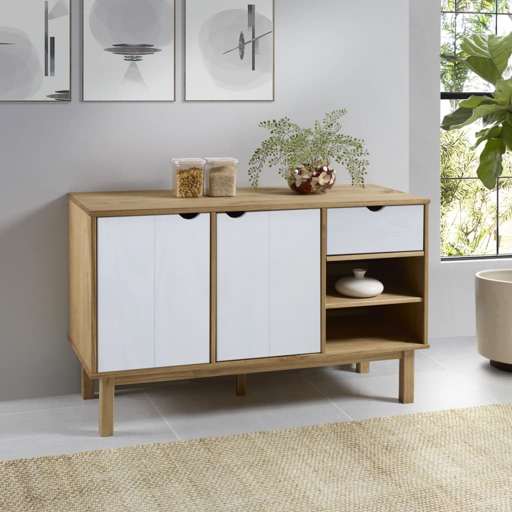 vidaXL Dressoir OTTA 114x43x73,5 cm massief grenenhout
