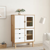 vidaXL Hoge kast OTTA 85x43x125 cm massief grenenhout