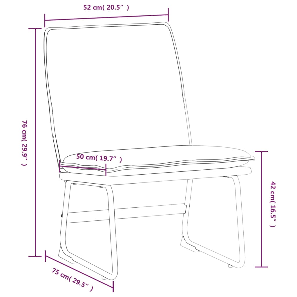 vidaXL Loungestoel 52x75x76 cm stof lichtgrijs