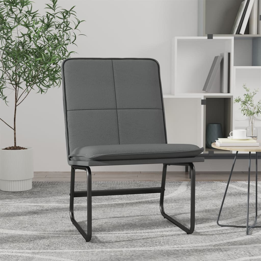 vidaXL Loungestoel 54x75x76 cm kunstleer zwart