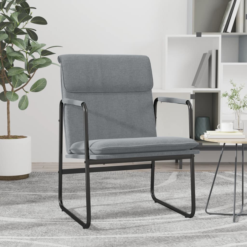 vidaXL Loungestoel 55x64x80 cm stof lichtgrijs
