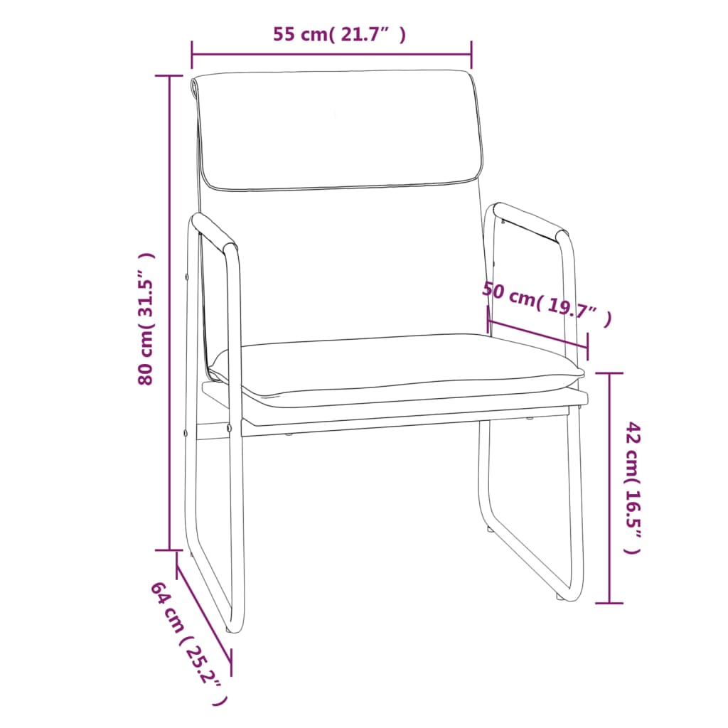 vidaXL Loungestoel 55x64x80 cm stof lichtgrijs