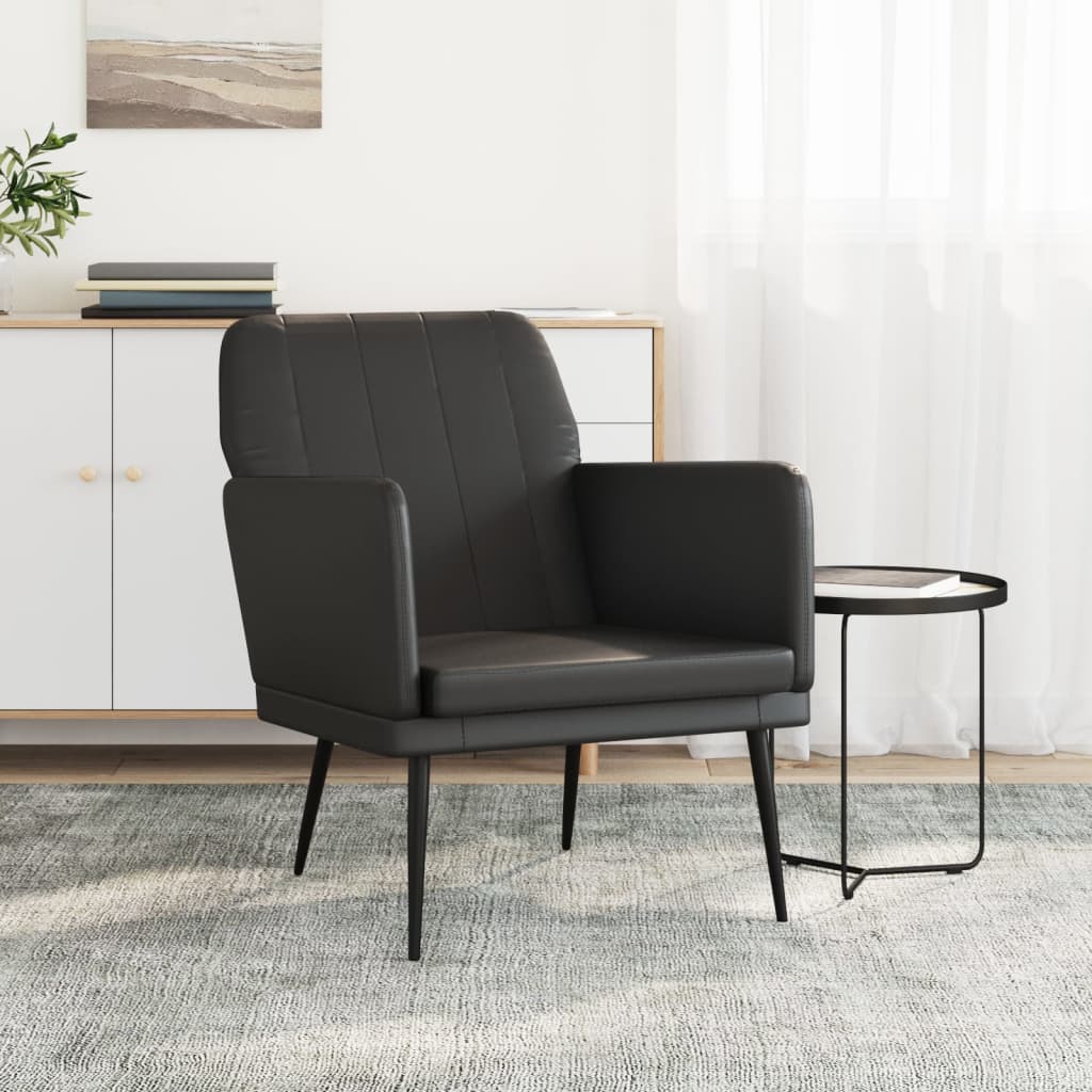 vidaXL Fauteuil 61x78x80 cm kunstleer zwart