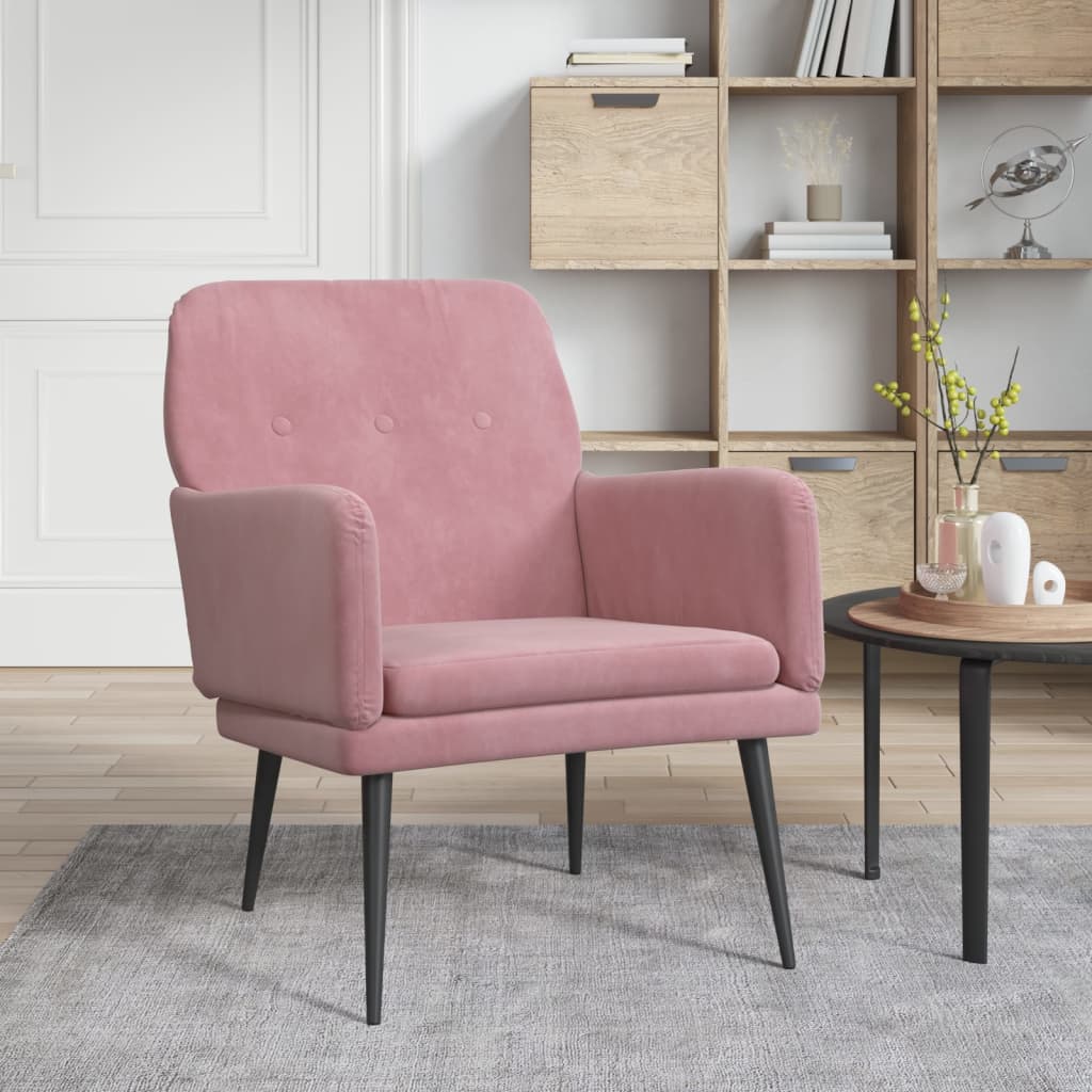 vidaXL Fauteuil 62x79x79 cm fluweel lichtgrijs