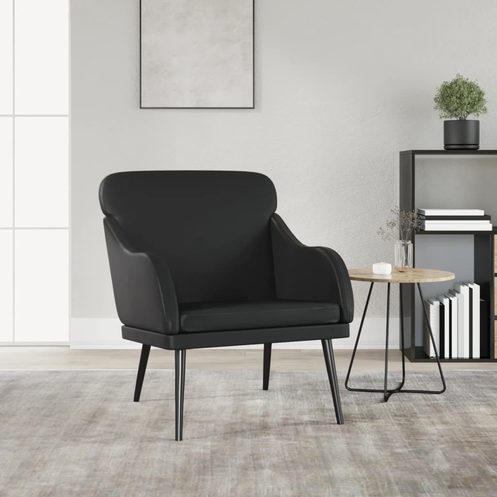 vidaXL Fauteuil 63x76x80 cm kunstleer zwart