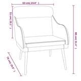 vidaXL Fauteuil 63x76x80 cm fluweel lichtgrijs