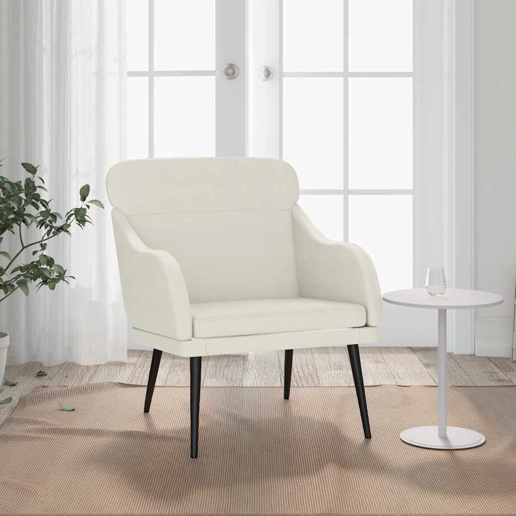 vidaXL Fauteuil 63x76x80 cm fluweel lichtgrijs