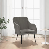 vidaXL Fauteuil 63x76x80 cm fluweel lichtgrijs