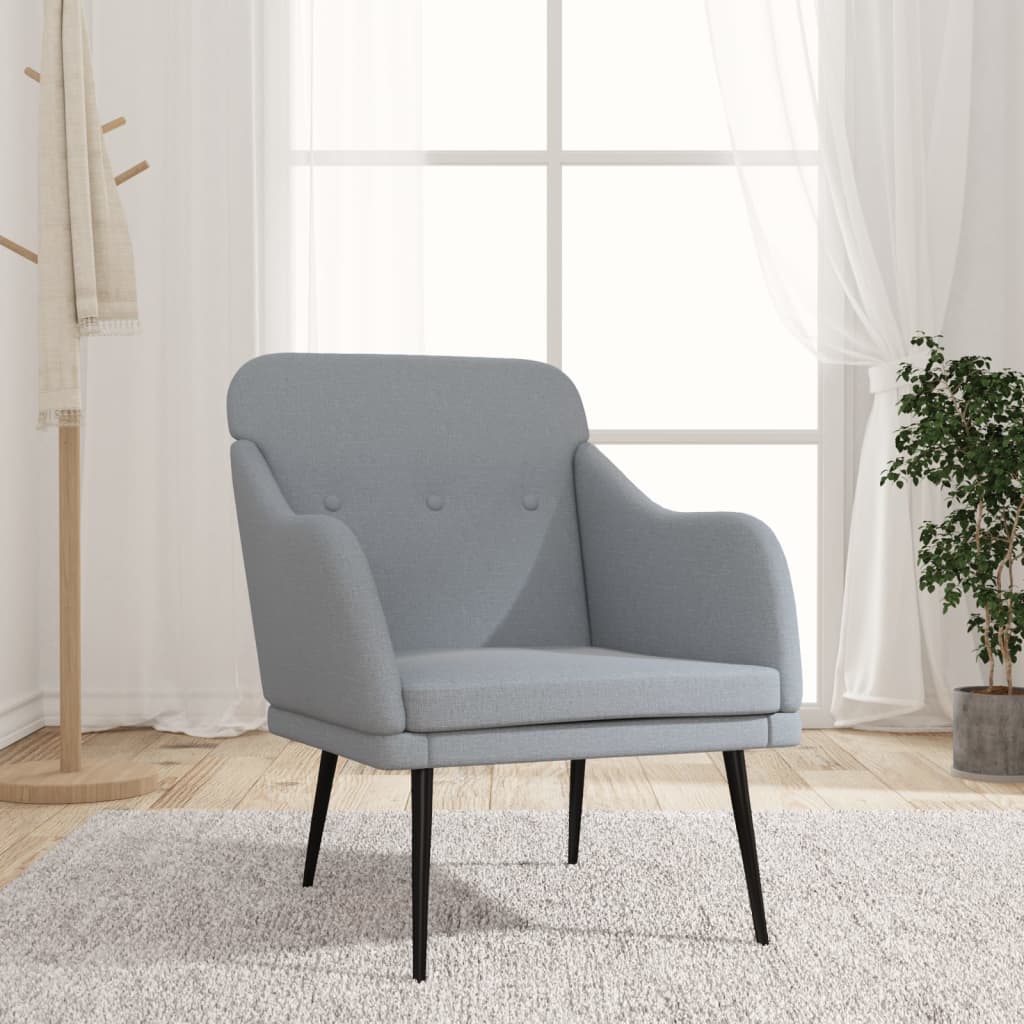 vidaXL Fauteuil 63x76x80 cm stof lichtgrijs
