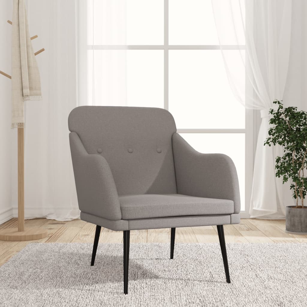 vidaXL Fauteuil 63x76x80 cm stof lichtgrijs