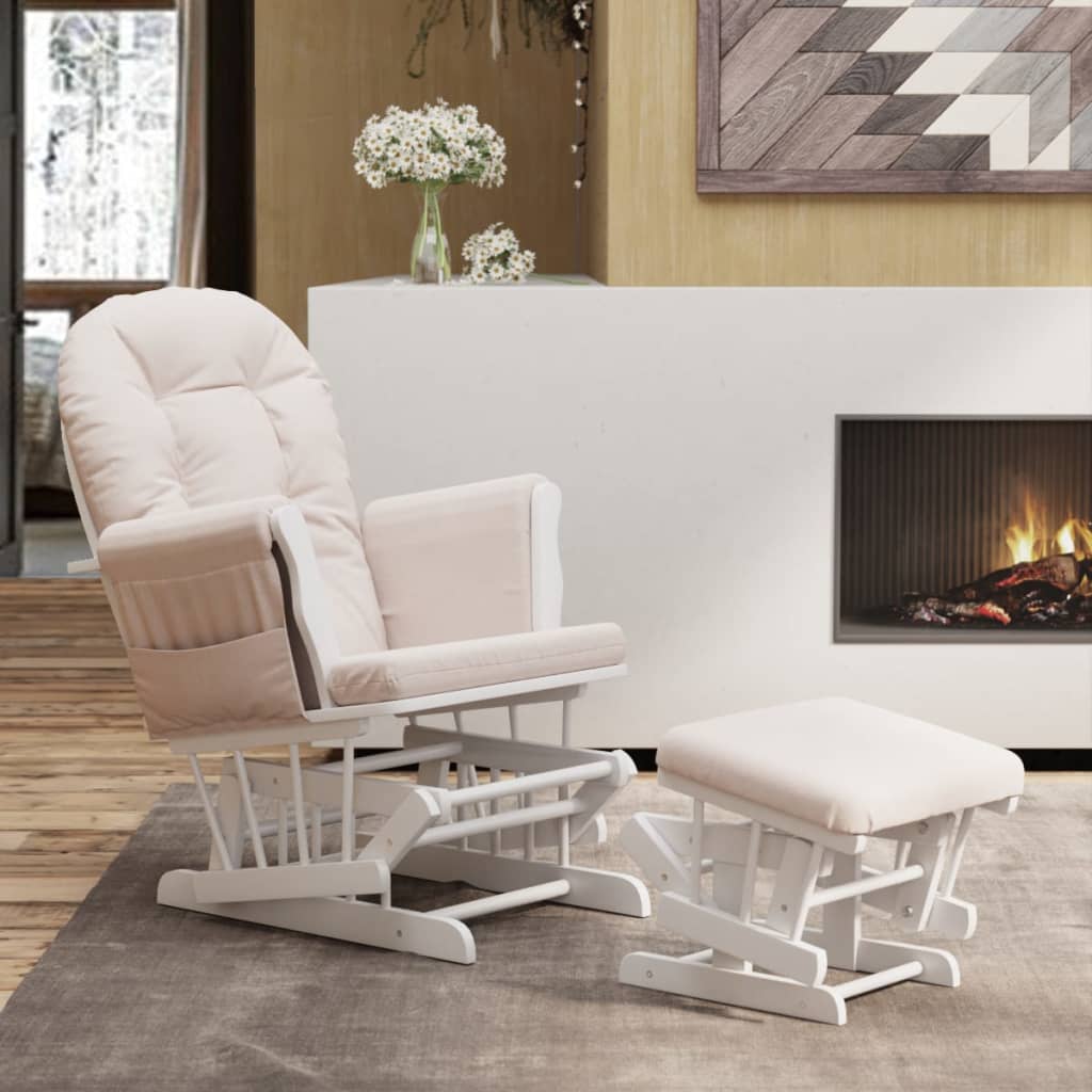 vidaXL Recliner with Footstool Fabric Light Pink