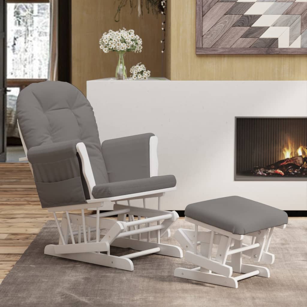 vidaXL Recliner with Footstool Fabric Light Pink