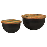 vidaXL Coffee Table Bowl Shaped with Steel Frame Recycled Wood