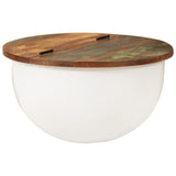 vidaXL Coffee Table Bowl Shaped with Steel Frame Recycled Wood