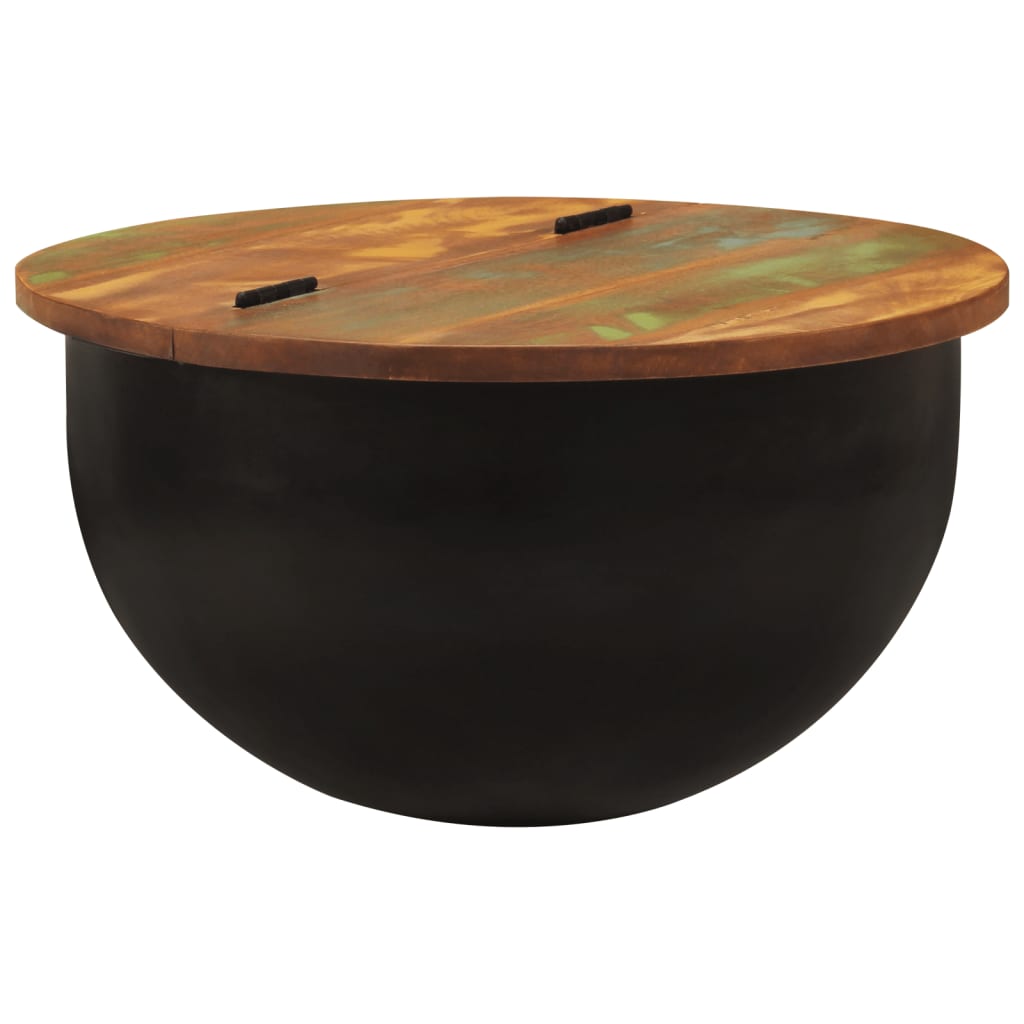 vidaXL Coffee Table Bowl Shaped with Steel Frame Recycled Wood