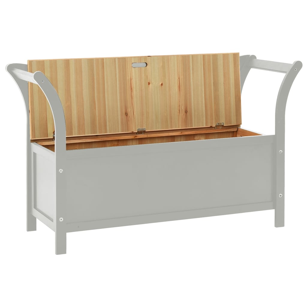 vidaXL Bankje 107x45x75,5 cm massief vurenhout wit