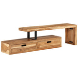 vidaXL Tv-meubel (118-200) x 30 x 40 cm massief hout gerecycled
