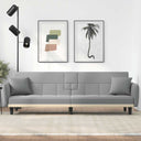 vidaXL Slaapbank met bekerhouders stof lichtgrijs
