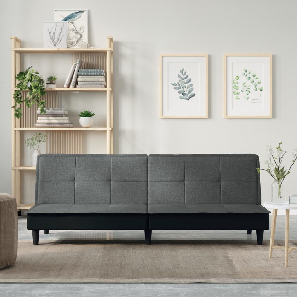 vidaXL Slaapbank stof lichtgrijs