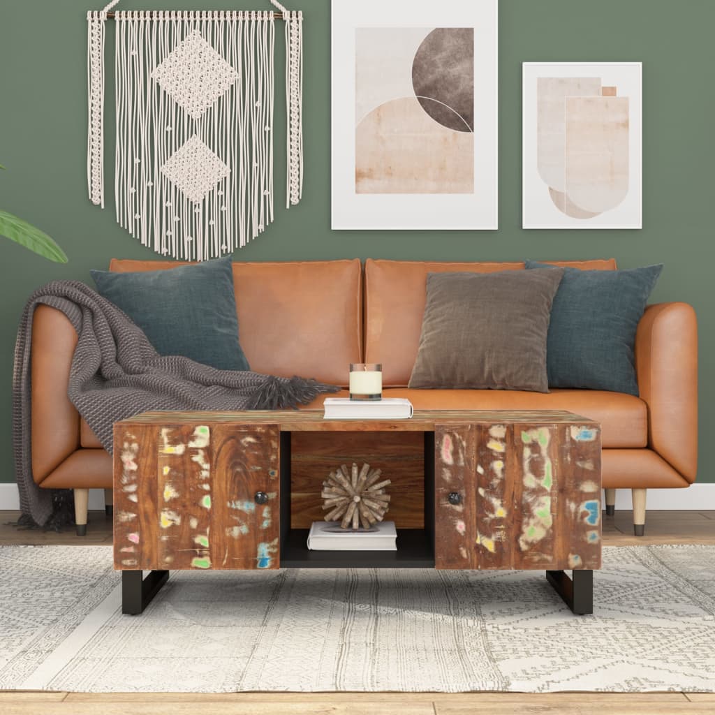 vidaXL Coffee Table 100x54x40 cm Solid Mango Wood and Engineered Wood
