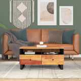 vidaXL Salontafel 80x54x40 cm massief mangohout en bewerkt hout