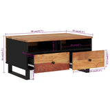vidaXL Salontafel 80x54x40 cm massief mangohout en bewerkt hout