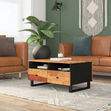 vidaXL Salontafel 80x54x40 cm massief mangohout en bewerkt hout