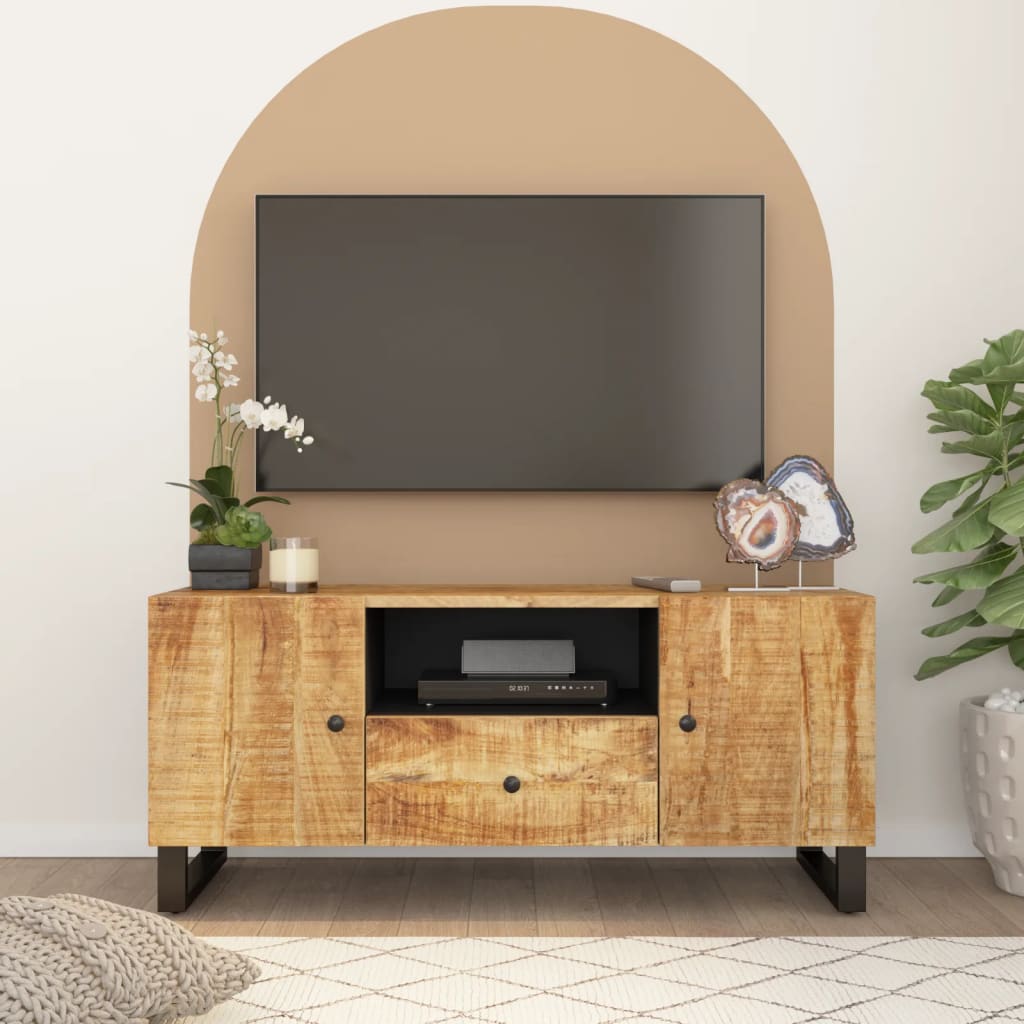 vidaXL Tv-meubel 105x33,5x46 cm massief mangohout en bewerkt hout