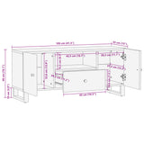 vidaXL Tv-meubel 105x33,5x46 cm massief mangohout en bewerkt hout
