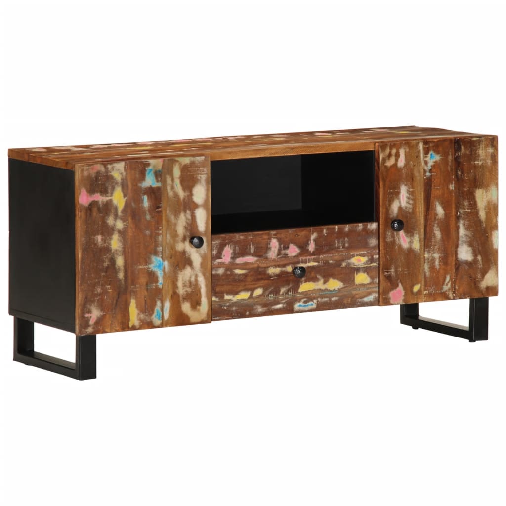 vidaXL Tv-meubel 105x33,5x46 cm massief mangohout en bewerkt hout