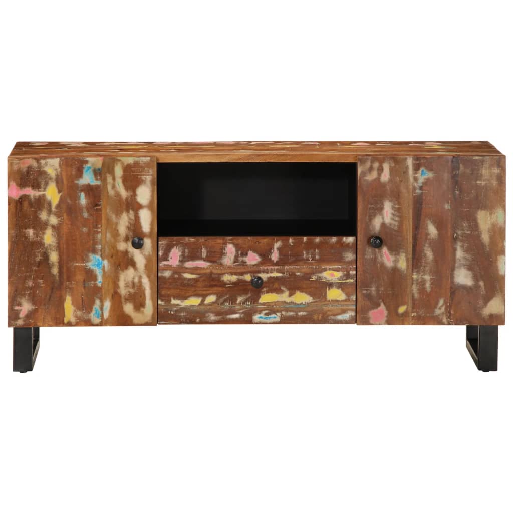 vidaXL Tv-meubel 105x33,5x46 cm massief mangohout en bewerkt hout