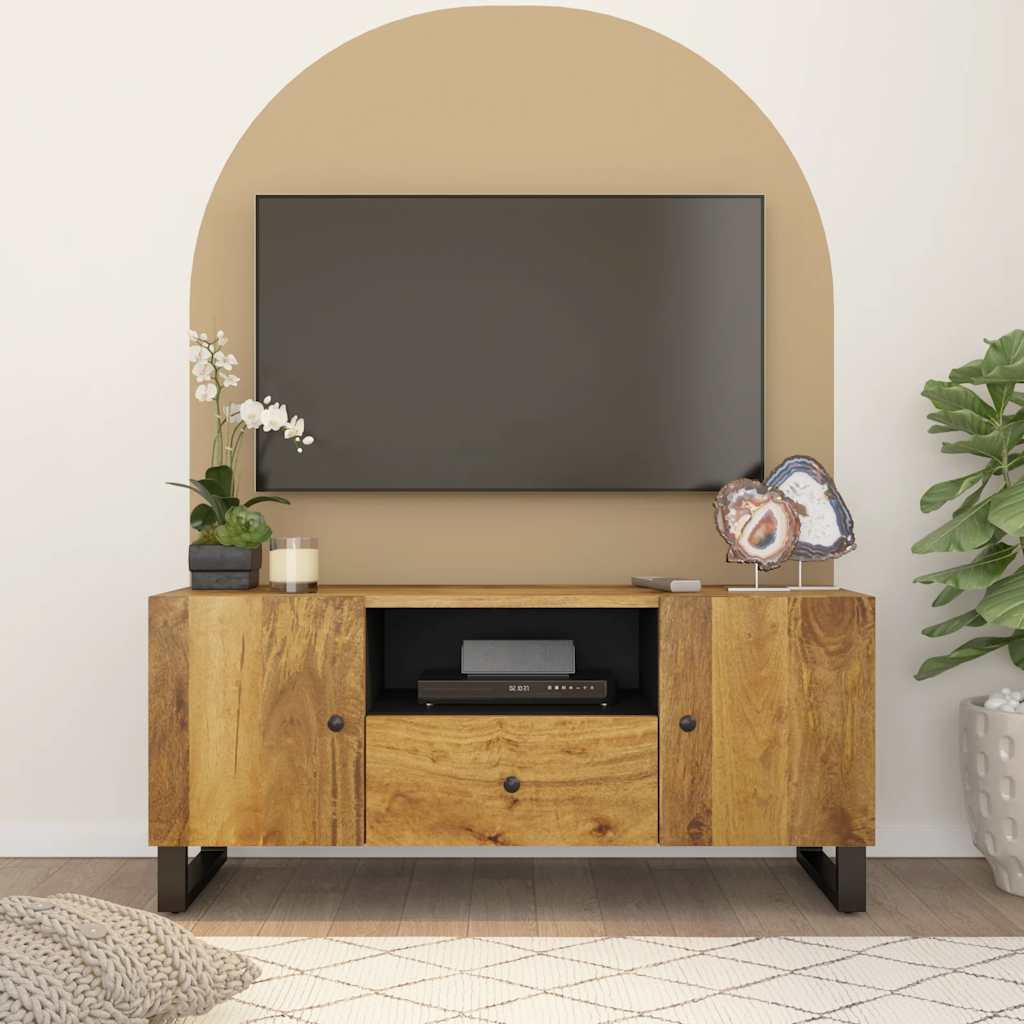 vidaXL Tv-meubel 105x33,5x46 cm massief mangohout en bewerkt hout