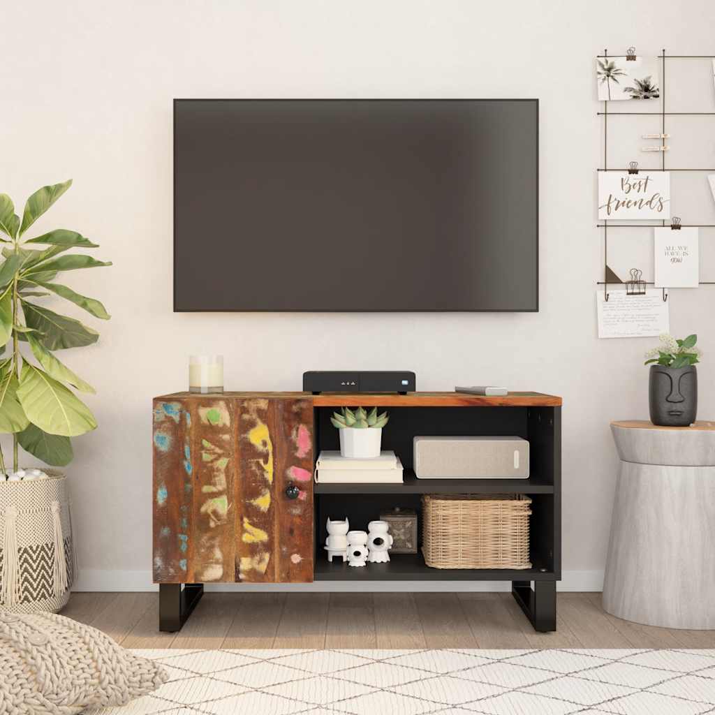 vidaXL Tv-meubel 80x33x46 cm massief mangohout en bewerkt hout