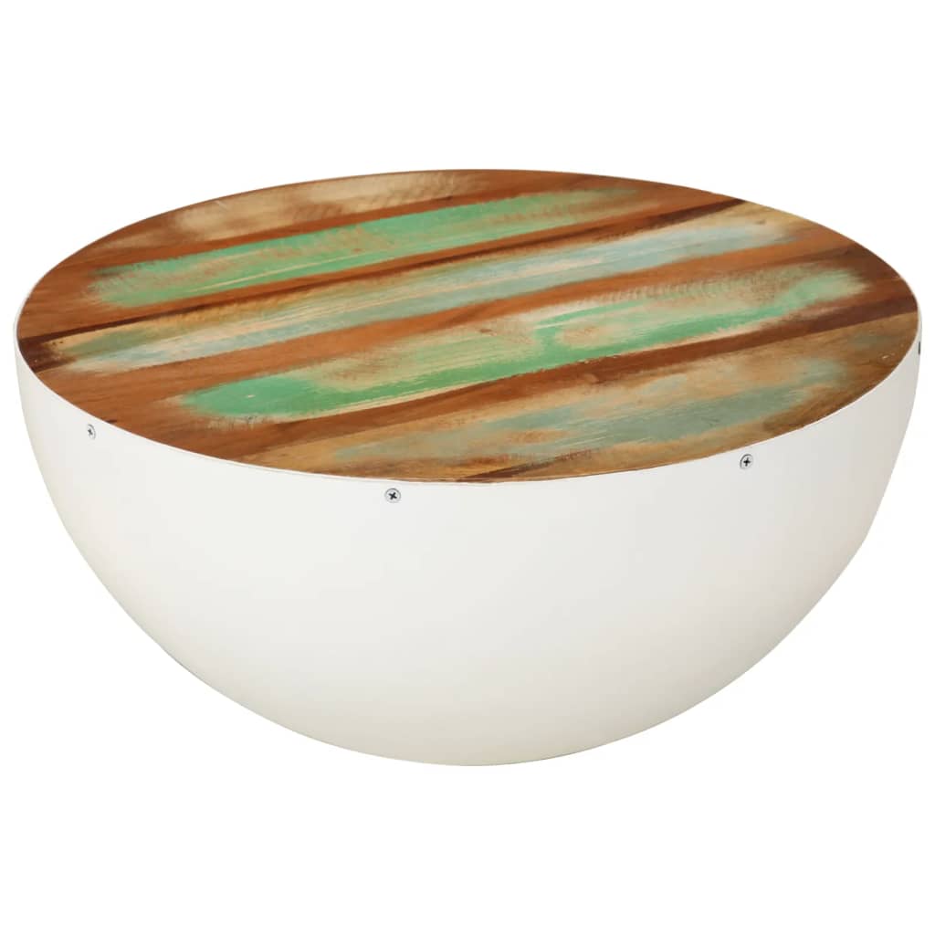 vidaXL Coffee Table Bowl Shaped with Steel Frame Recycled Wood