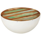 vidaXL Coffee Table Bowl Shaped with Steel Frame Recycled Wood
