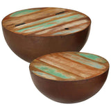 vidaXL Coffee Table Bowl Shaped with Steel Frame Recycled Wood
