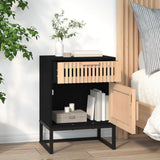 vidaXL Nachtkastje 40x30x55,5 cm bewerkt hout en ijzer wit