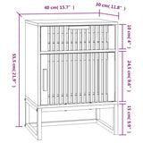 vidaXL Nachtkastje 40x30x55,5 cm bewerkt hout en ijzer wit