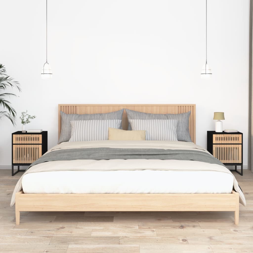 vidaXL Nachtkastje 40x30x55,5 cm bewerkt hout en ijzer wit